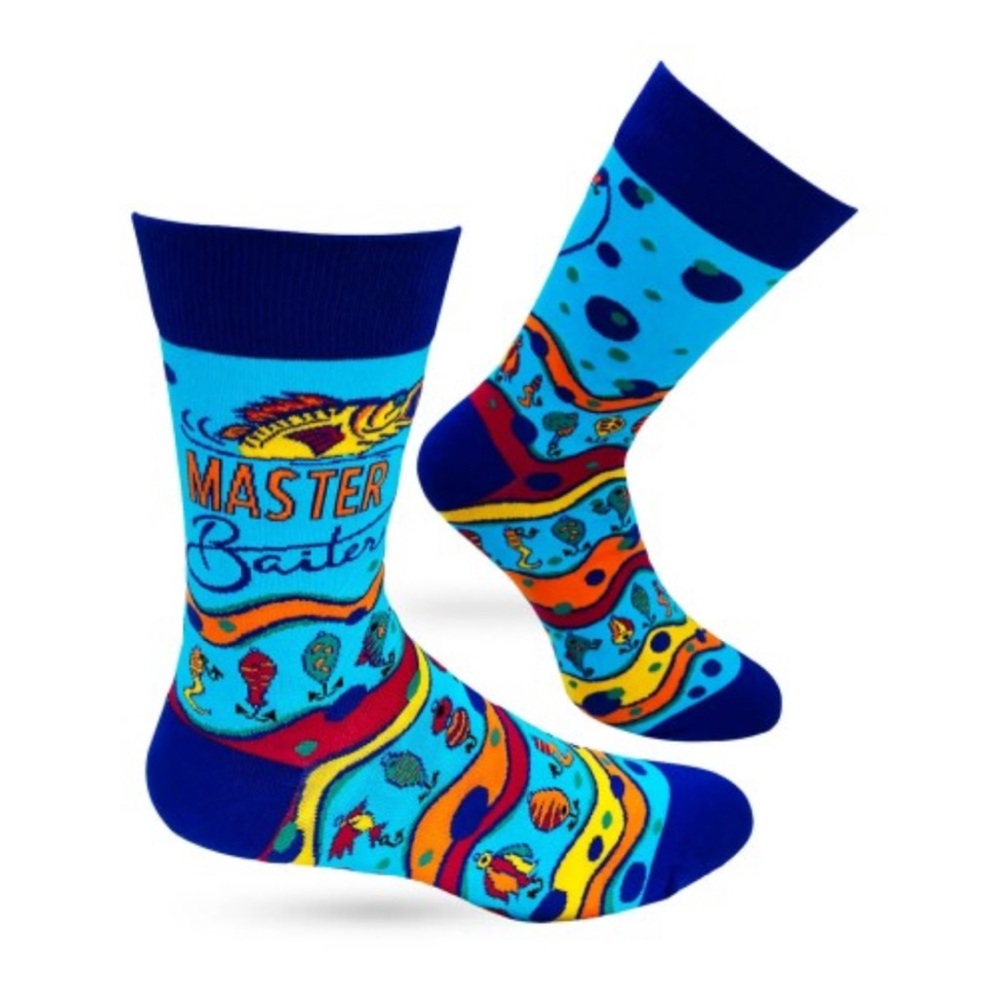 •Gone Fishing… Don’t Ask What For• Funny Novelty Crew Socks